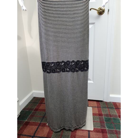 Max Studio Striped Lace Maxi Dress Summer Outdoor Cocktail Party Casual Friday - Picture 4 of 11